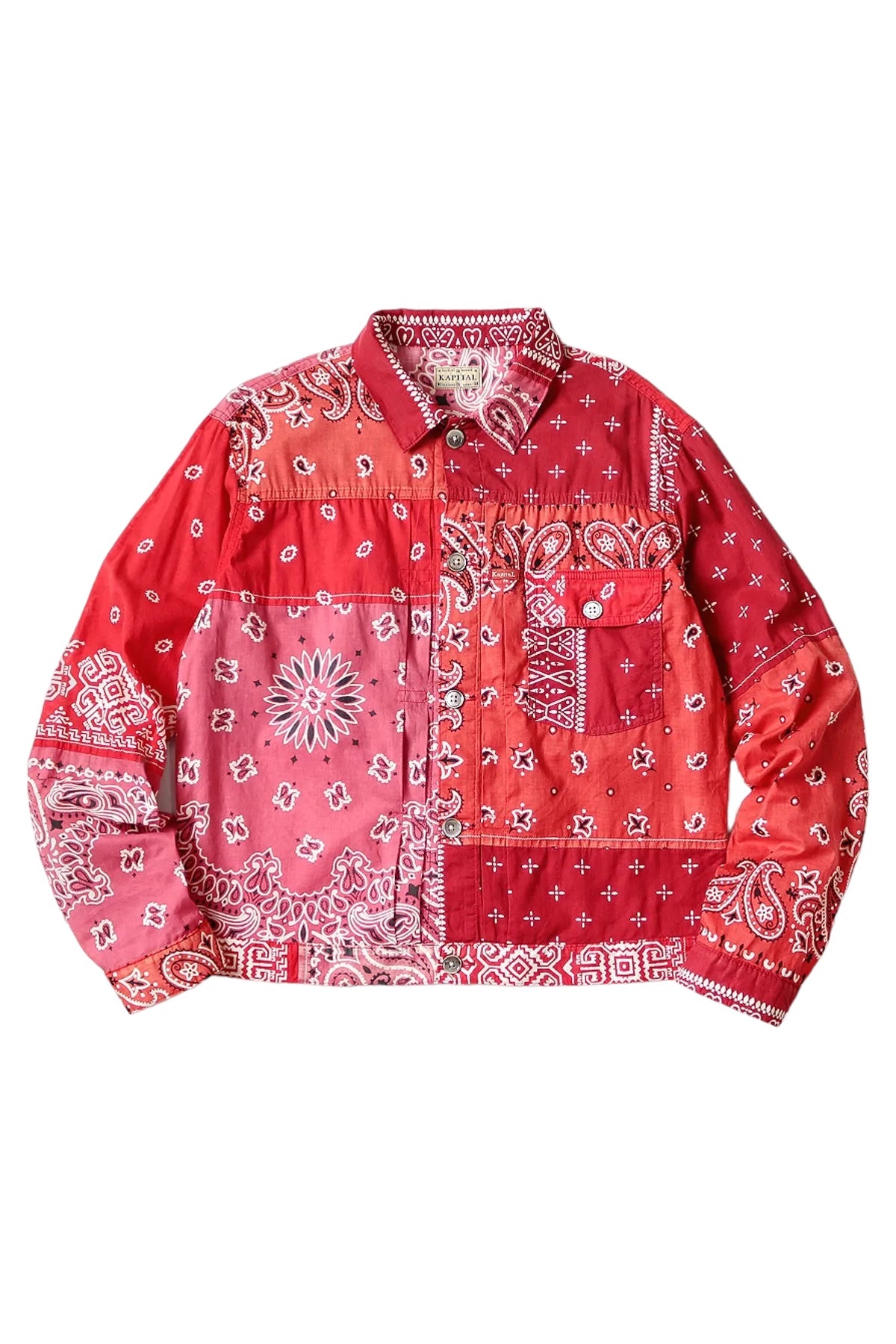 Kapital Patchwork Bandana-Print Cotton Jacket Red - Supra Sneakers