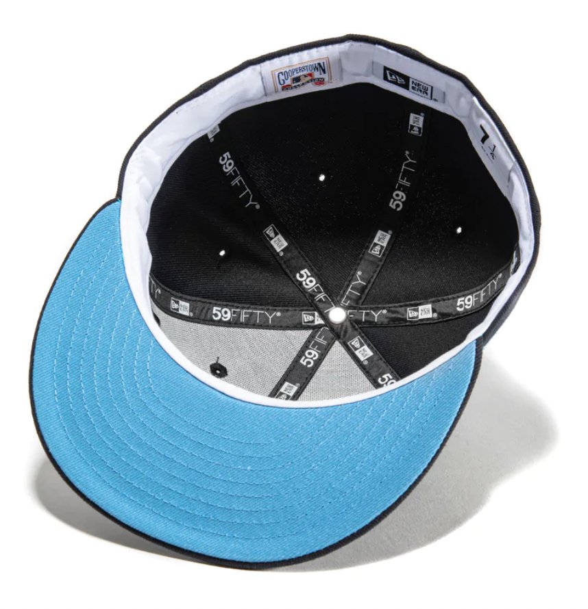 New Era 59 Fifty Tampa Bay Rays 20th Anniversary Patch Icy UV Hat - Black, Light Blue - Supra Sneakers