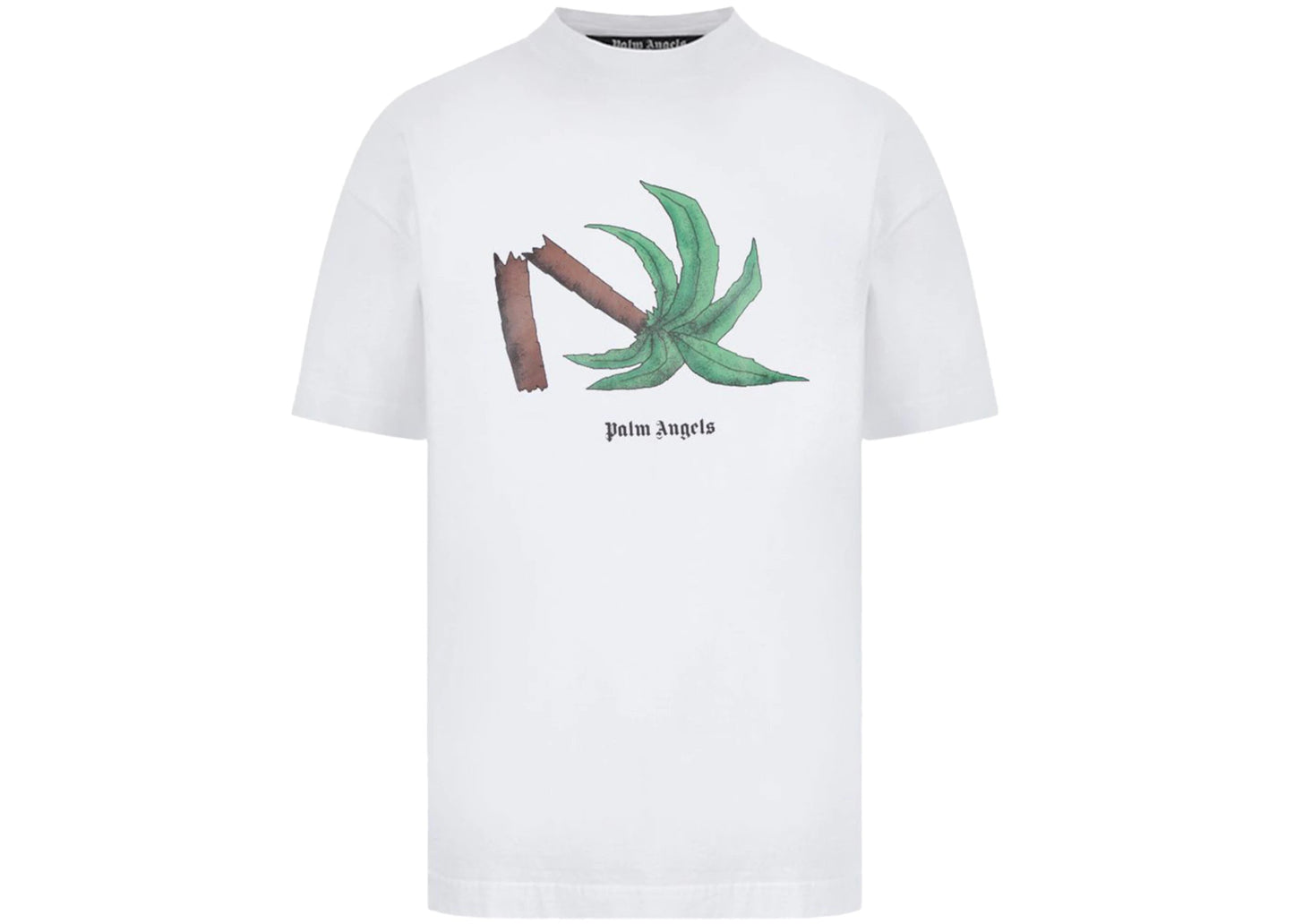 Palm Angels Broken Palm T-Shirt White / Brown / Green - Supra Sneakers