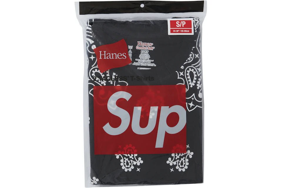Supreme Hanes Bandana Tagless Tees (2 Pack) Black - Supra Sneakers