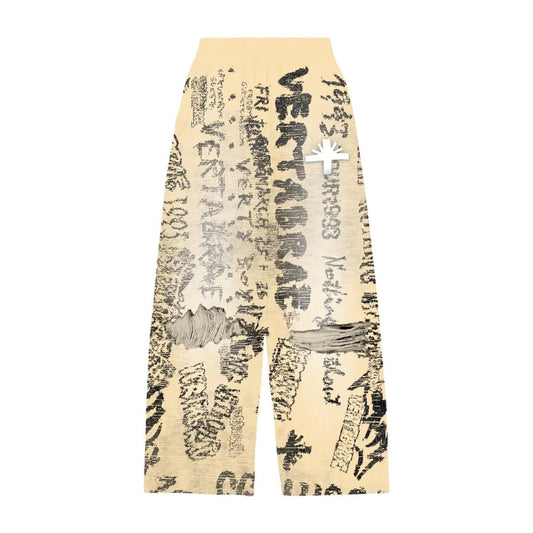 Vertabrae VERT Ivory Graffiti Sweat Pants - Supra Sneakers